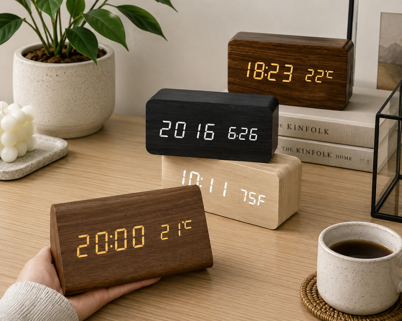 LED Digital Alarm Clock with Voice Control & Temperature Display | Modern Design for Stylish Wake-Ups