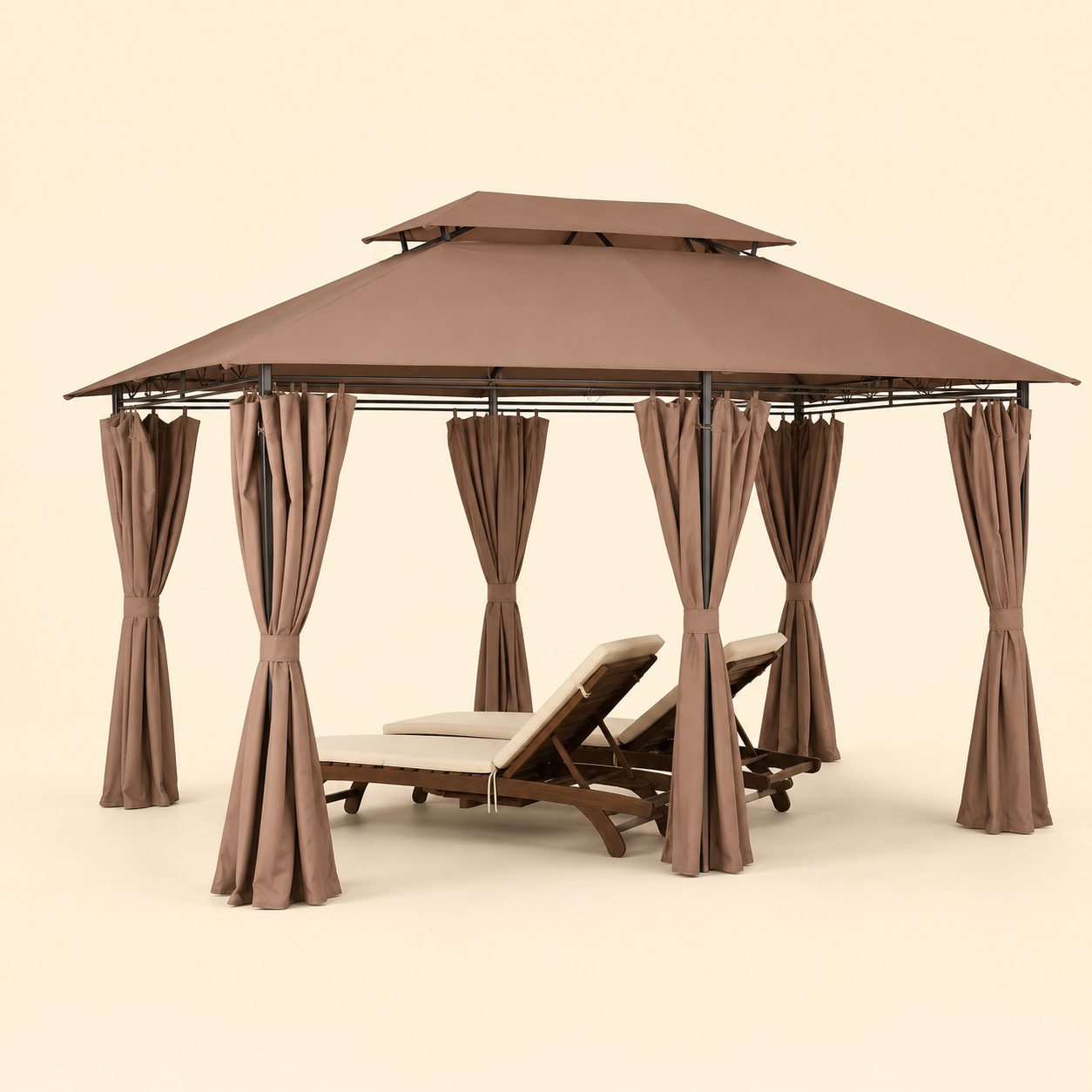 Outdoor Canopy Gazebo | 10'x13' Vented Steel Frame with Double-Tier Roof | Perfect Shade for BBQs and Parties