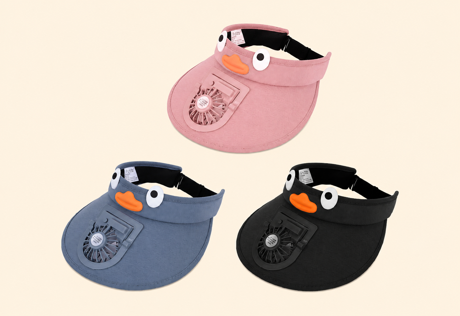 Cool Kids | Sun Visor Hat with Built-In Fan & Adjustable Fit | UV Protection for Outdoor Fun