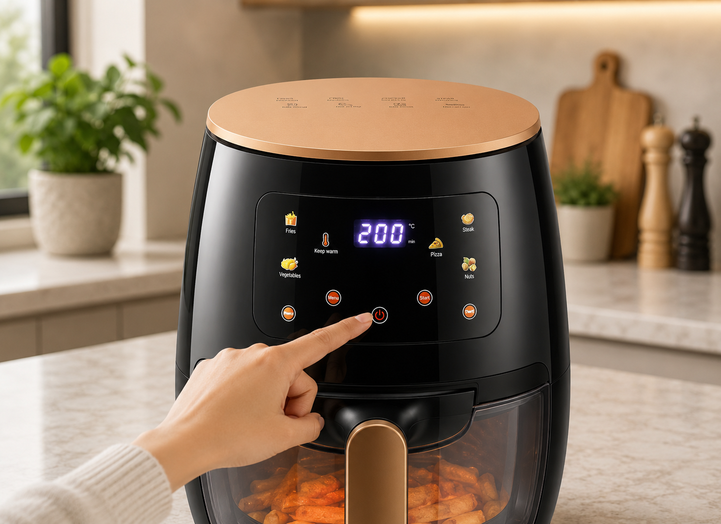 Versatile Kitchen | Digital Air Fryer with Touch Screen & 6L Capacity | Stainless Steel Design for Healthier Cooking