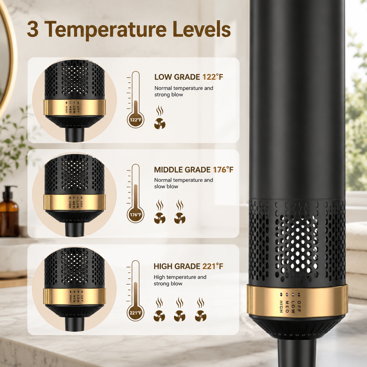 5-in-1 Blow Dryer Brush with Negative Ion Technology | Versatile Styling Tool for Frizz-Free Hair