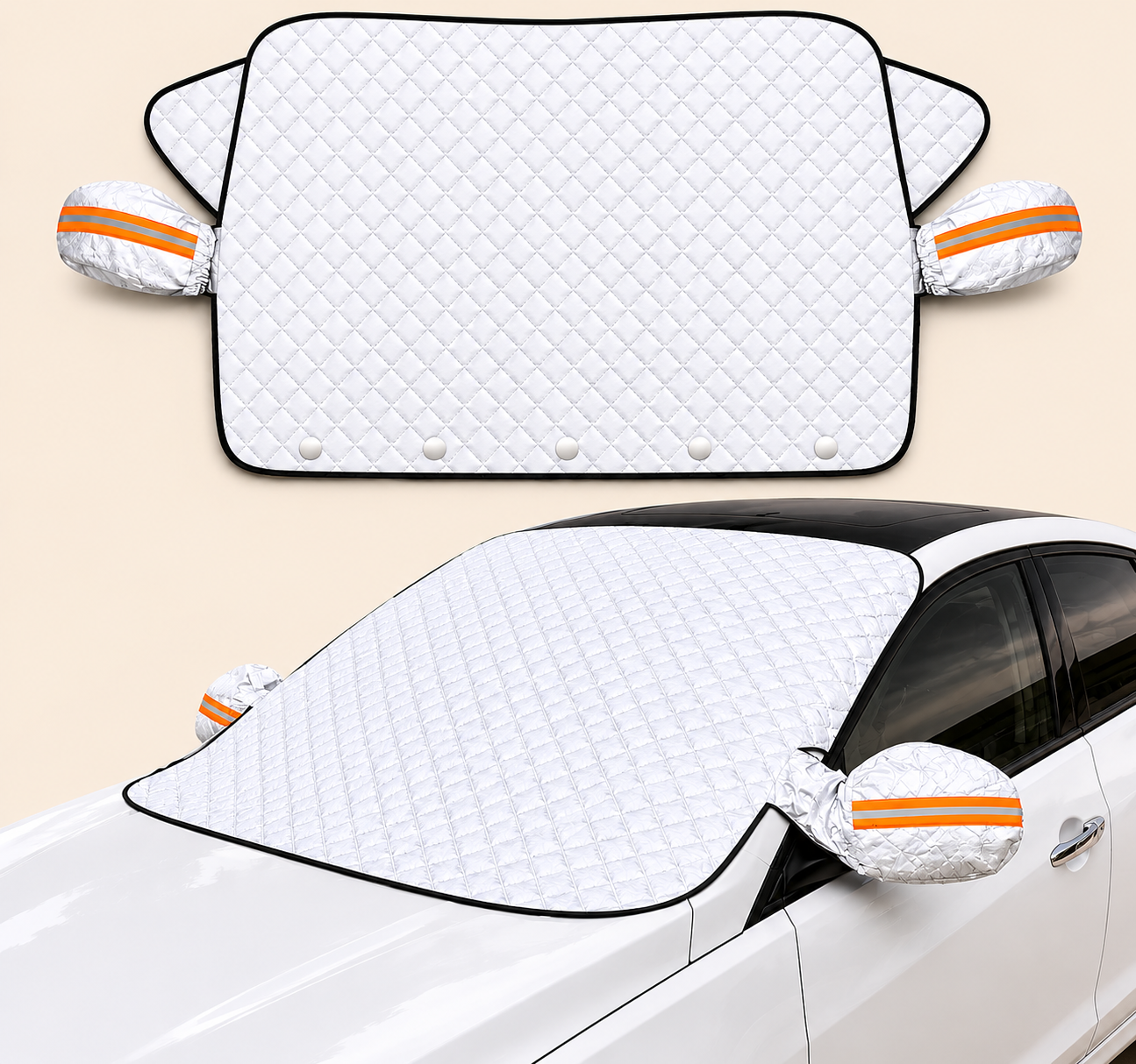 All-Season Magnetic Windshield Cover with Strong Attachment for Ice and Heat Protection