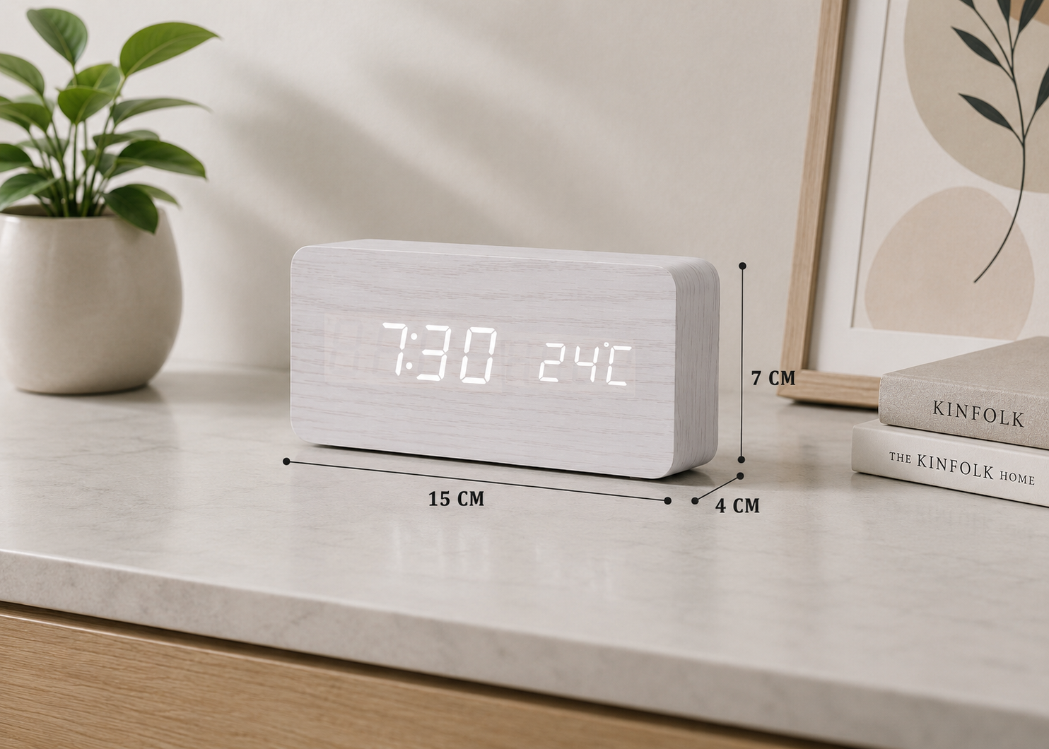LED Digital Alarm Clock with Voice Control & Temperature Display | Modern Design for Stylish Wake-Ups