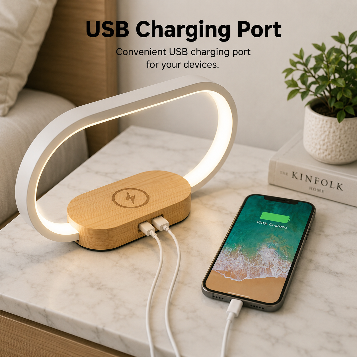Smart Nightstand | Wireless Charging Bedside Table with Touch Control & Adjustable Light for Effortless Mornings