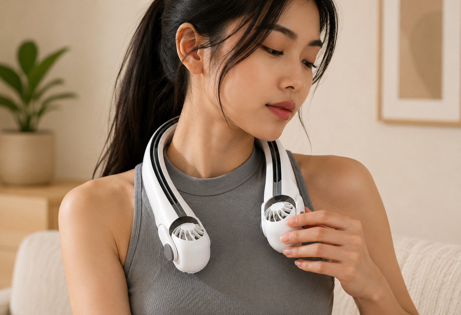 Comfort Breeze | Rechargeable Neck Cooling Fan with Adjustable Speeds | Hands-Free Relief for Hot Days