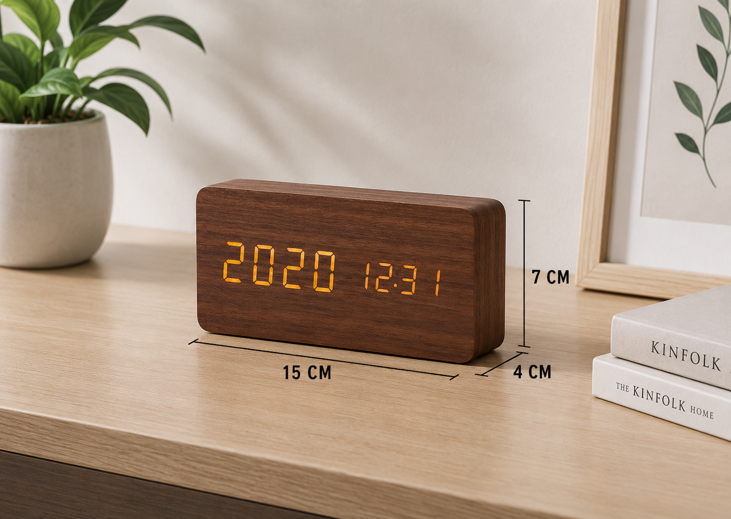LED Digital Alarm Clock with Voice Control & Temperature Display | Modern Design for Stylish Wake-Ups