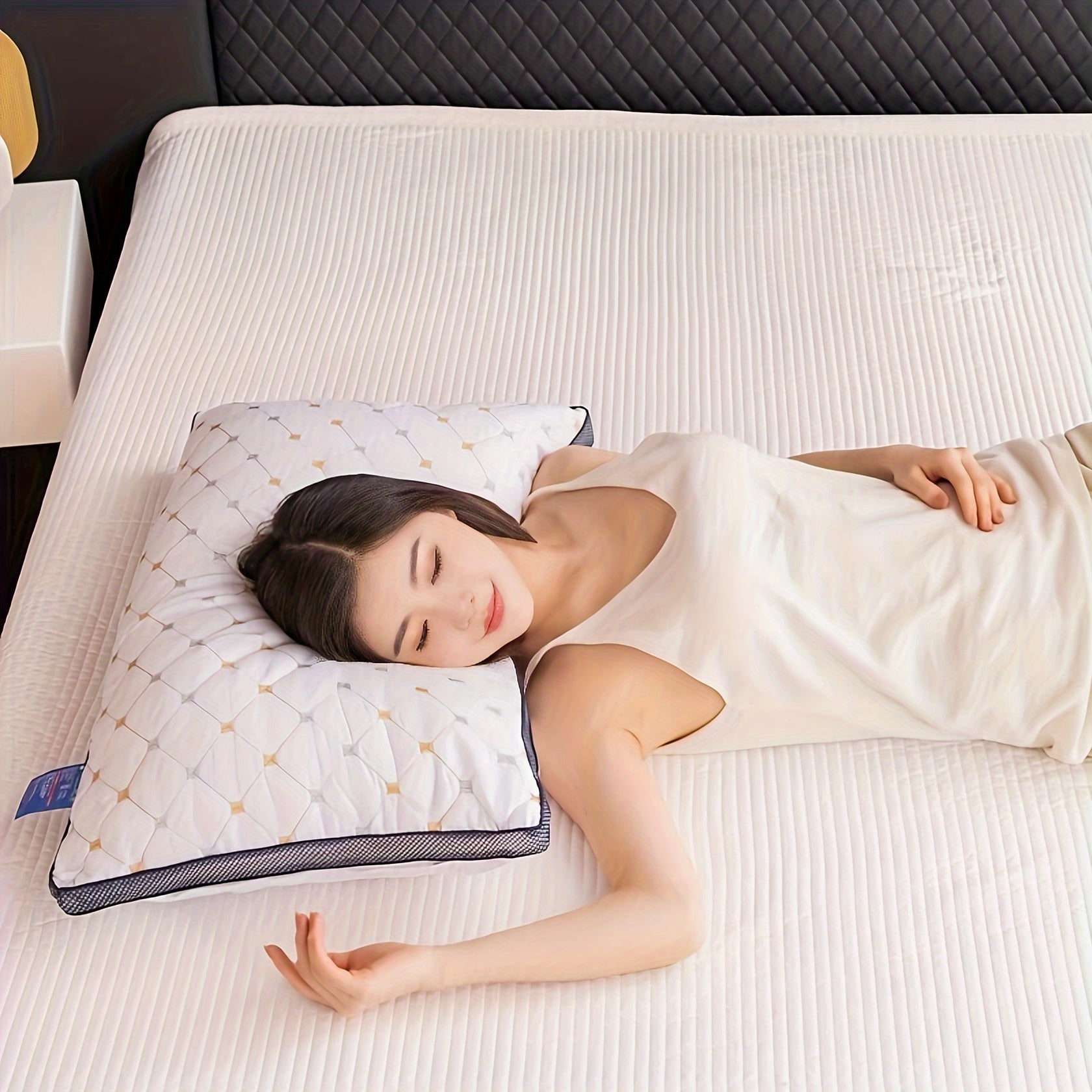 ComfortNest | Neck Support Pillow with High-Resilience Filling | Breathable & Reversible for Year-Round Comfort