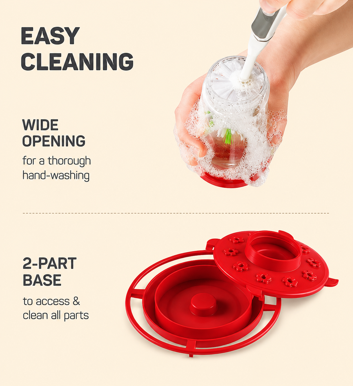 Vibrant Hummingbird Feeder | 16 OZ Capacity with 10 Feeding Ports | Easy Setup for Backyard Birdwatching