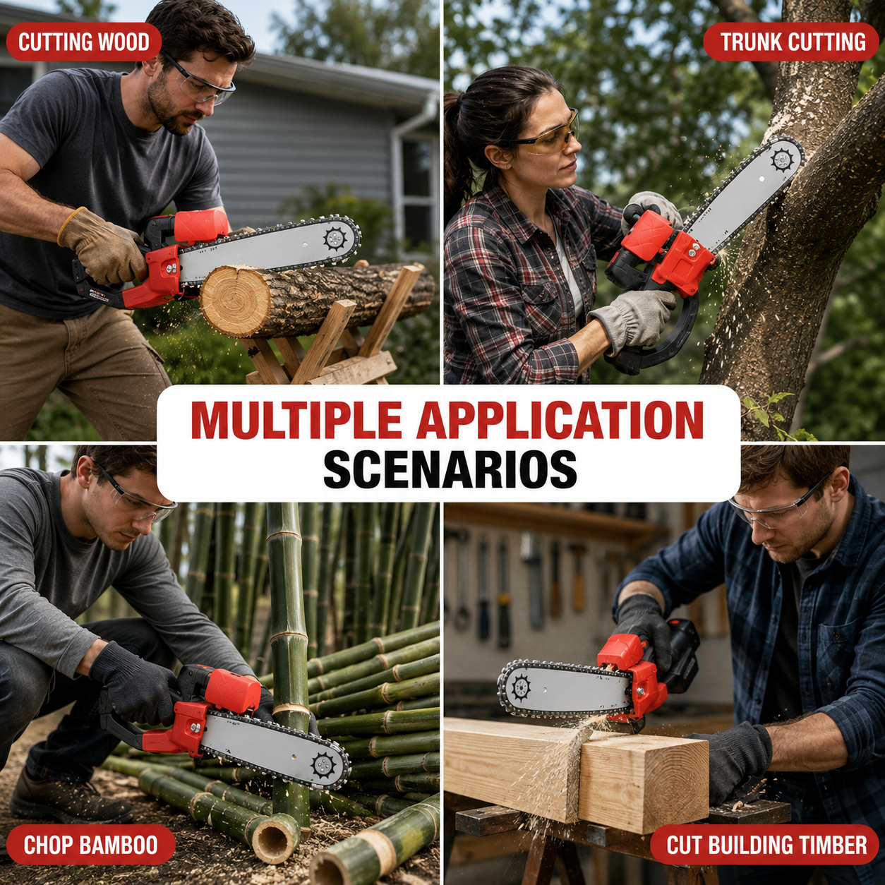 Cordless Chainsaw | 12 Inch Brushless Electric Saw with 21V Battery | Lightweight Design for Easy Handling