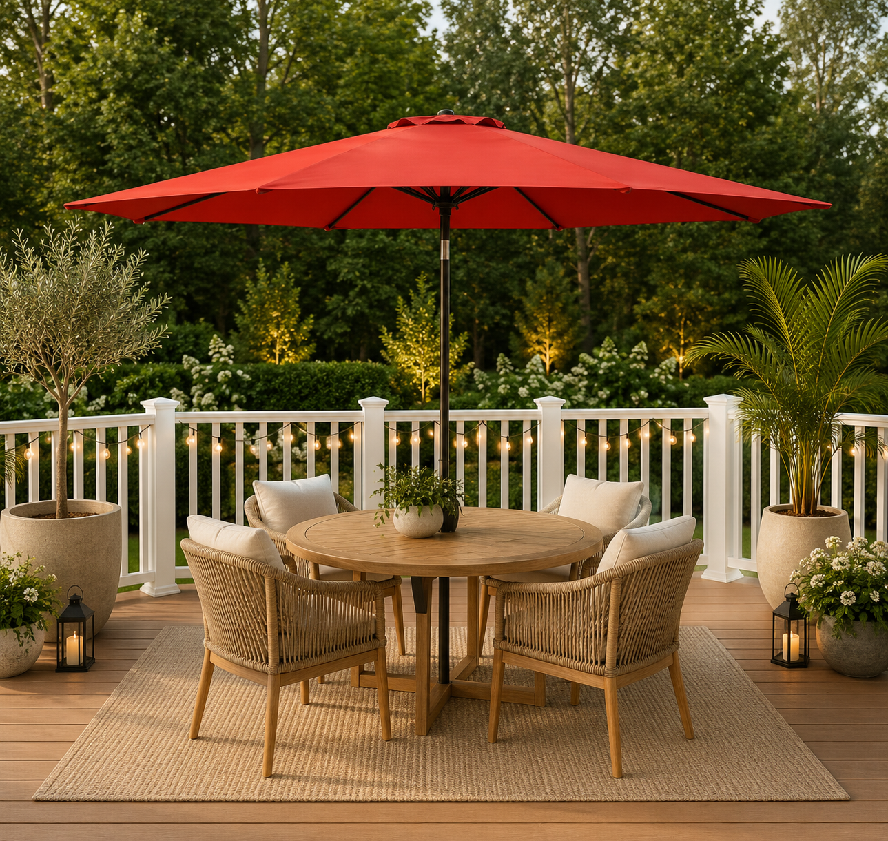 Elegant Outdoor Patio Umbrella with UV Protection & Adjustable Tilt | Perfect for Gardens and Patios