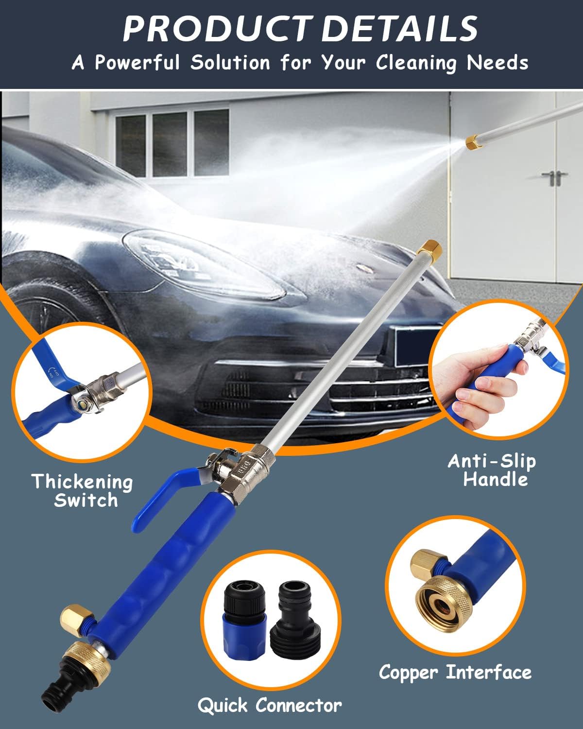 Effortless Clean | High-Pressure Washer Spray Nozzle with Dual Nozzle Options | Durable Design for Versatile Use 5