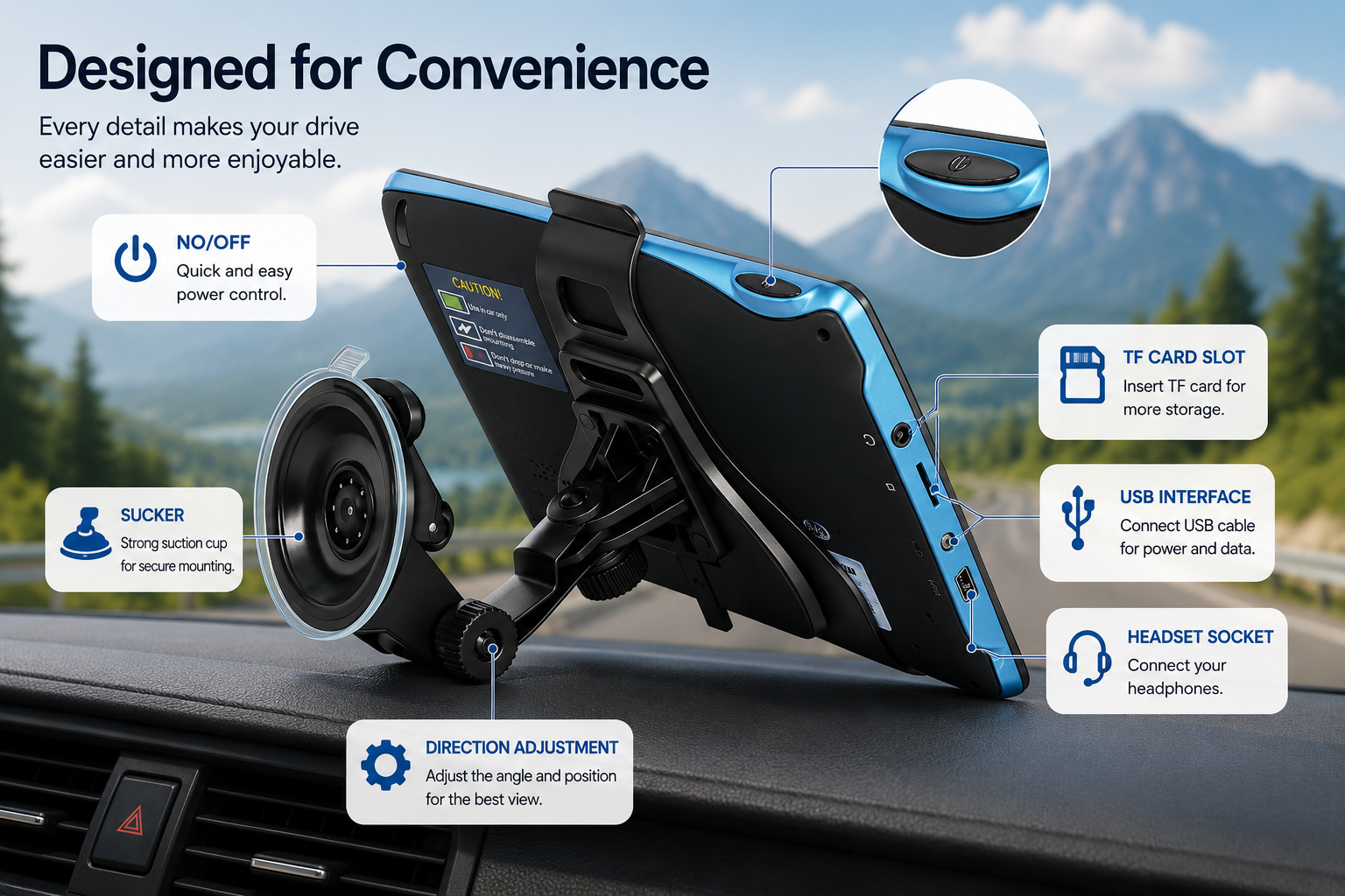 Universal GPS Navigator | 7-Inch Touchscreen with Real-Time Directions | Reliable GPS Navigation for Cars and Trucks