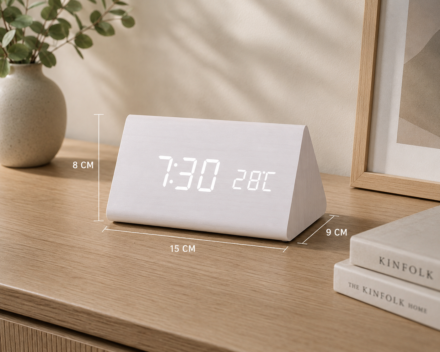 LED Digital Alarm Clock with Voice Control & Temperature Display | Modern Design for Stylish Wake-Ups