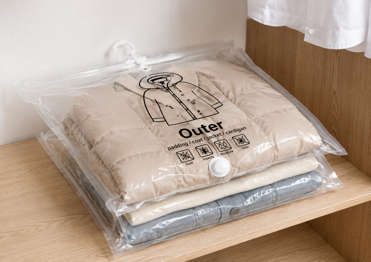 Innovative Hanging Vacuum Storage Bags | Space-Saving Compression Solution for Organized Closets