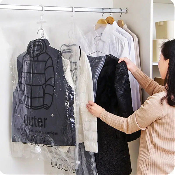 Innovative Hanging Vacuum Storage Bags | Space-Saving Compression Solution for Organized Closets