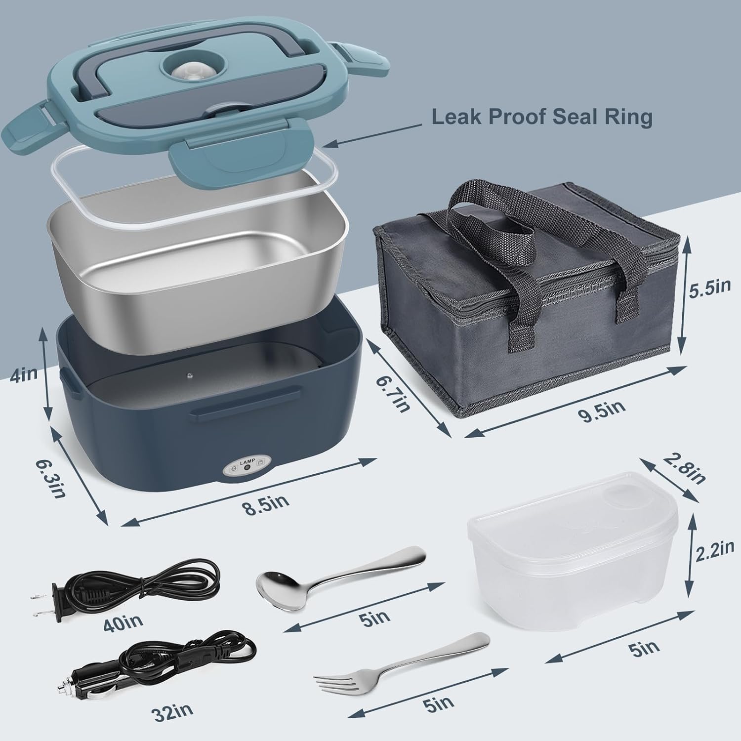 Portable Electric Lunch Box with Fast Heating Technology & Leak-Proof Design for On-the-Go Meals