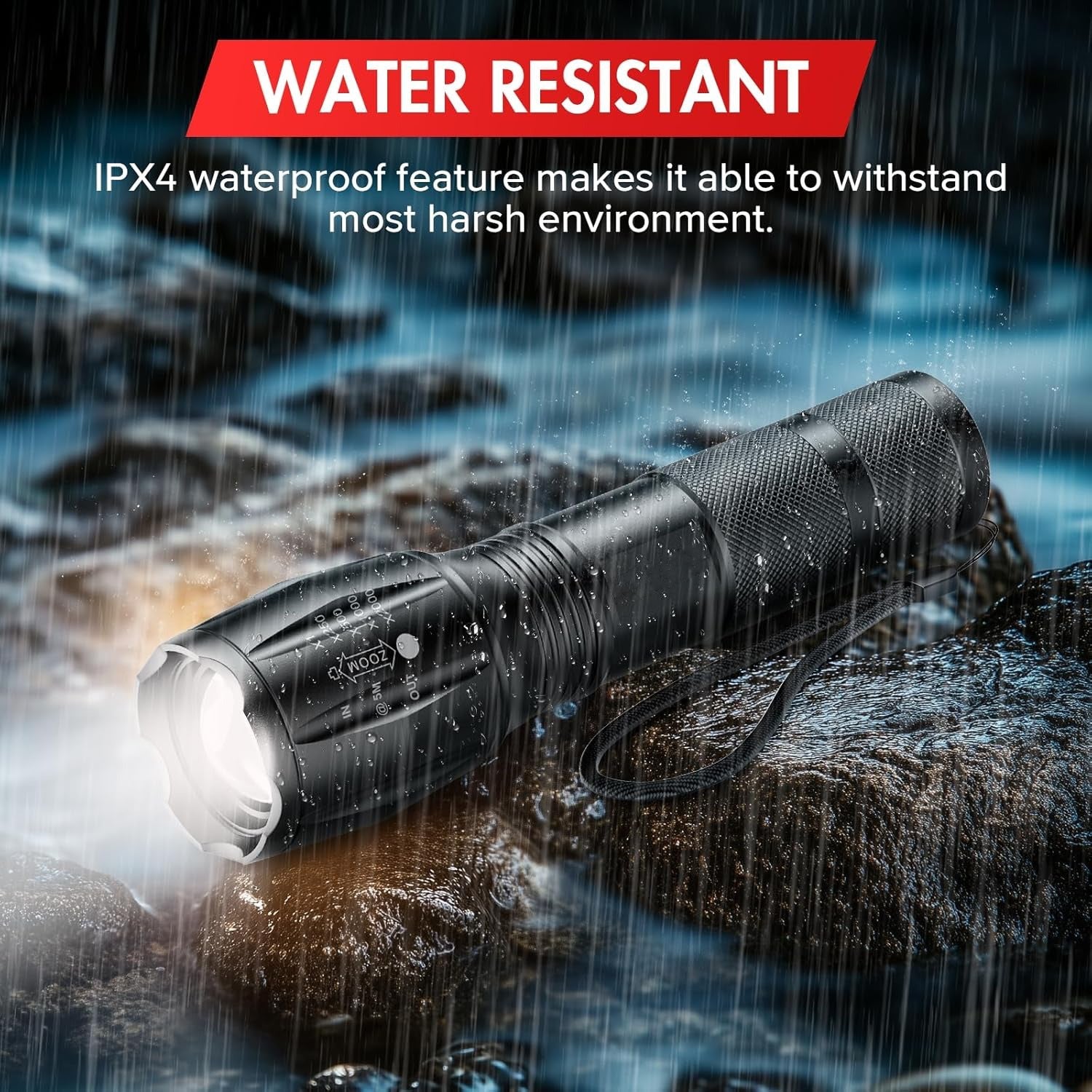 Tactical Flashlight Set | Rechargeable 1500 Lumens LED with Zoom Function | Durable & Waterproof for Outdoor Adventures and Emergencies 7