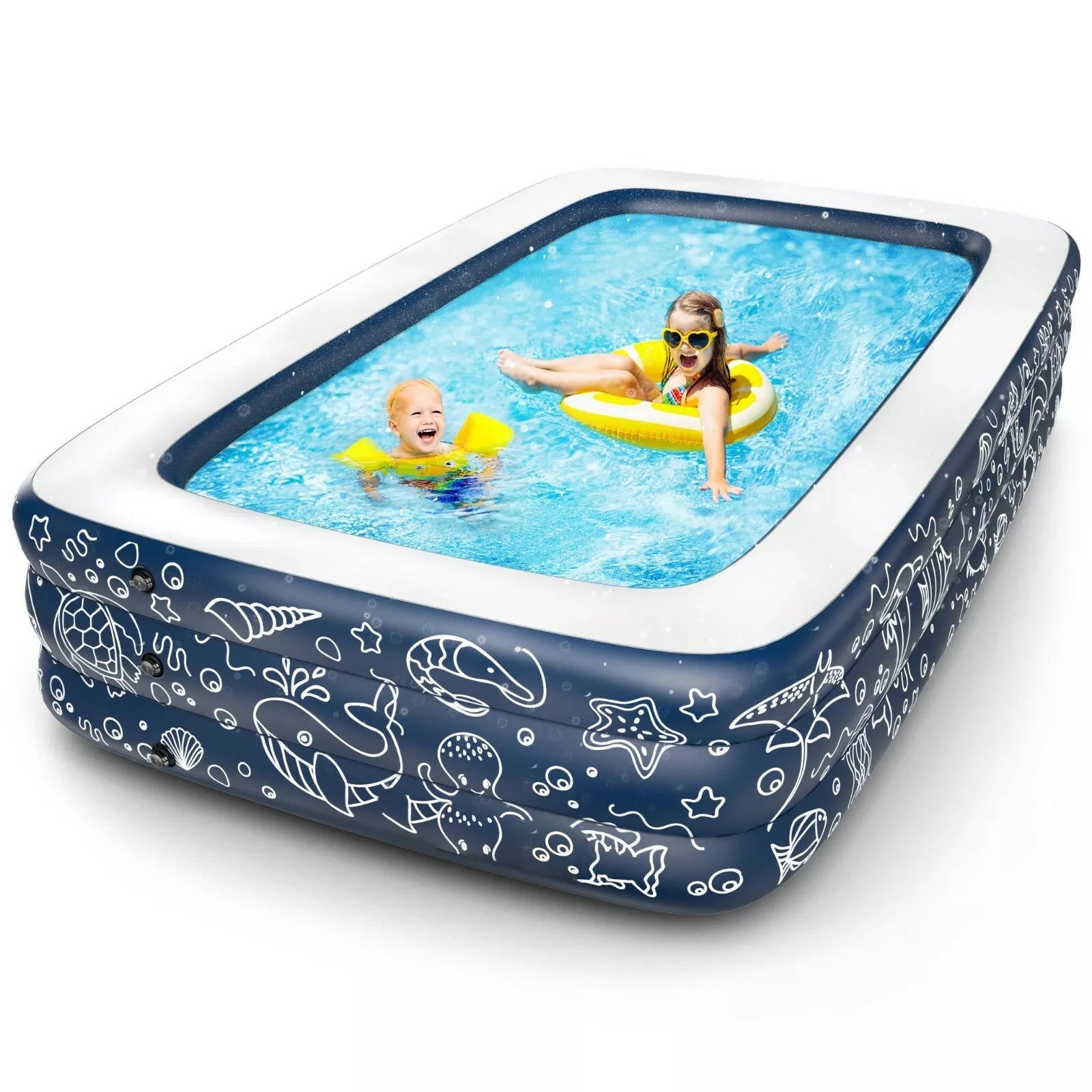 Ultimate Backyard Pool | Above Ground Swimming Pool with Rapid Inflation | Spacious Design for Family Fun 0