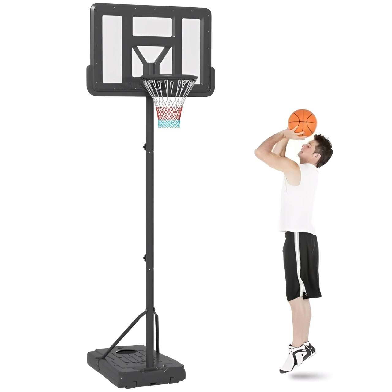 Versatile Adjustable Basketball Hoop with Dual Sports System for Year-Round Fun 0