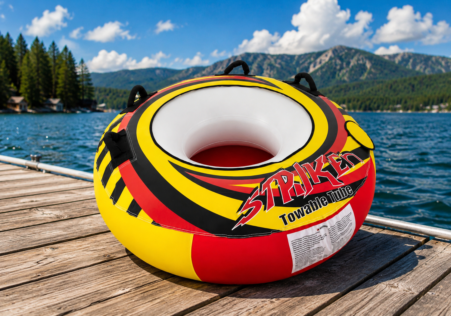 Adventure Tube | Large Inflatable Towable Floating Tube with Padded Handles | Durable Design for Thrilling Water Sports