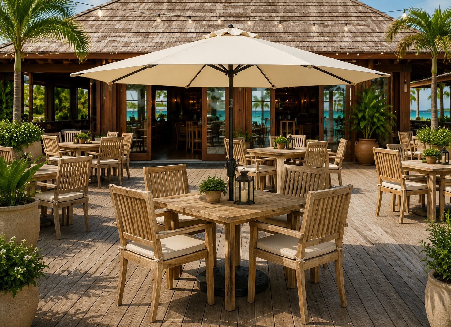 Elegant Outdoor Patio Umbrella with UV Protection & Adjustable Tilt | Perfect for Gardens and Patios