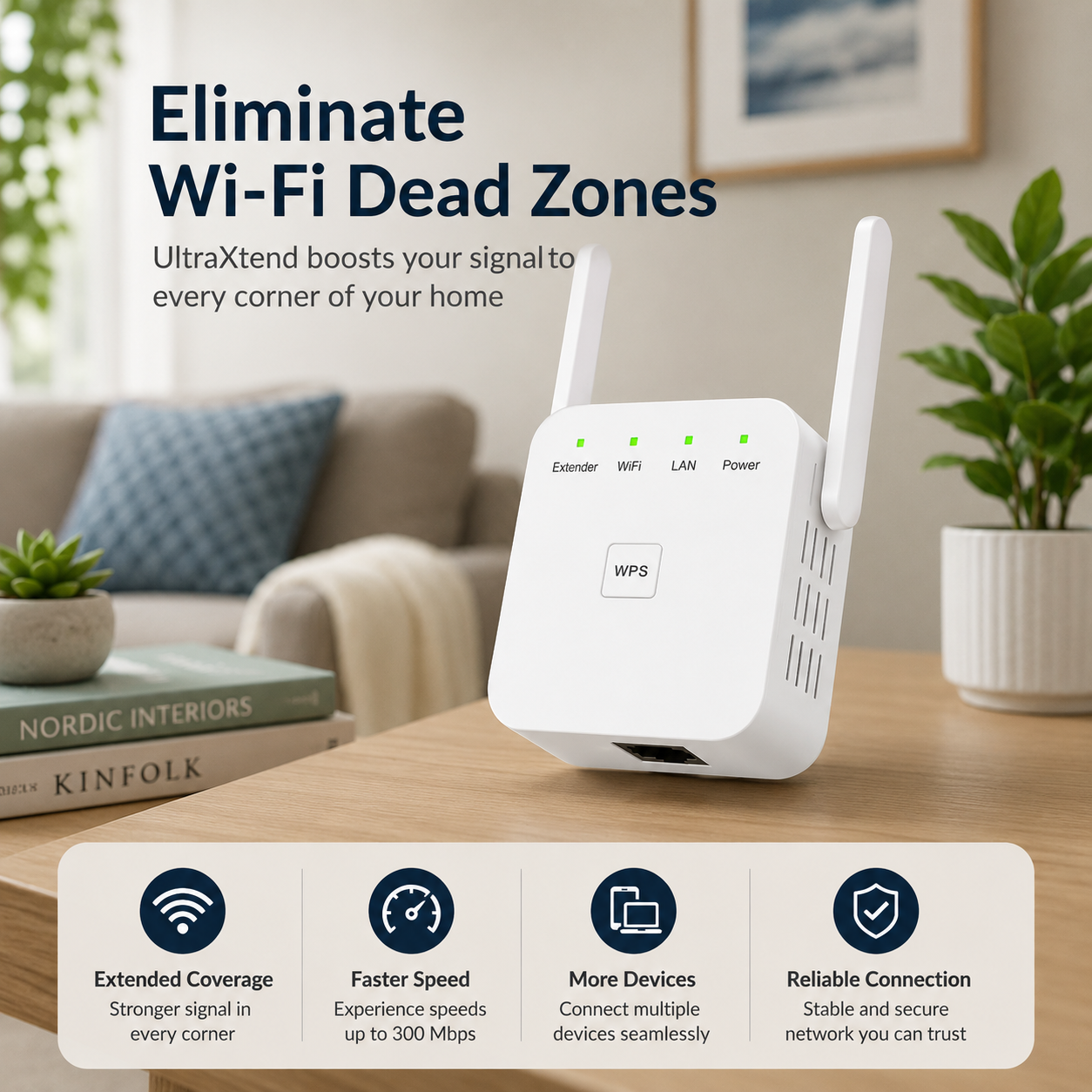 Home Connectivity | WiFi Extender with Dual-Band Signal Boosting | Reliable Coverage for Smooth Streaming