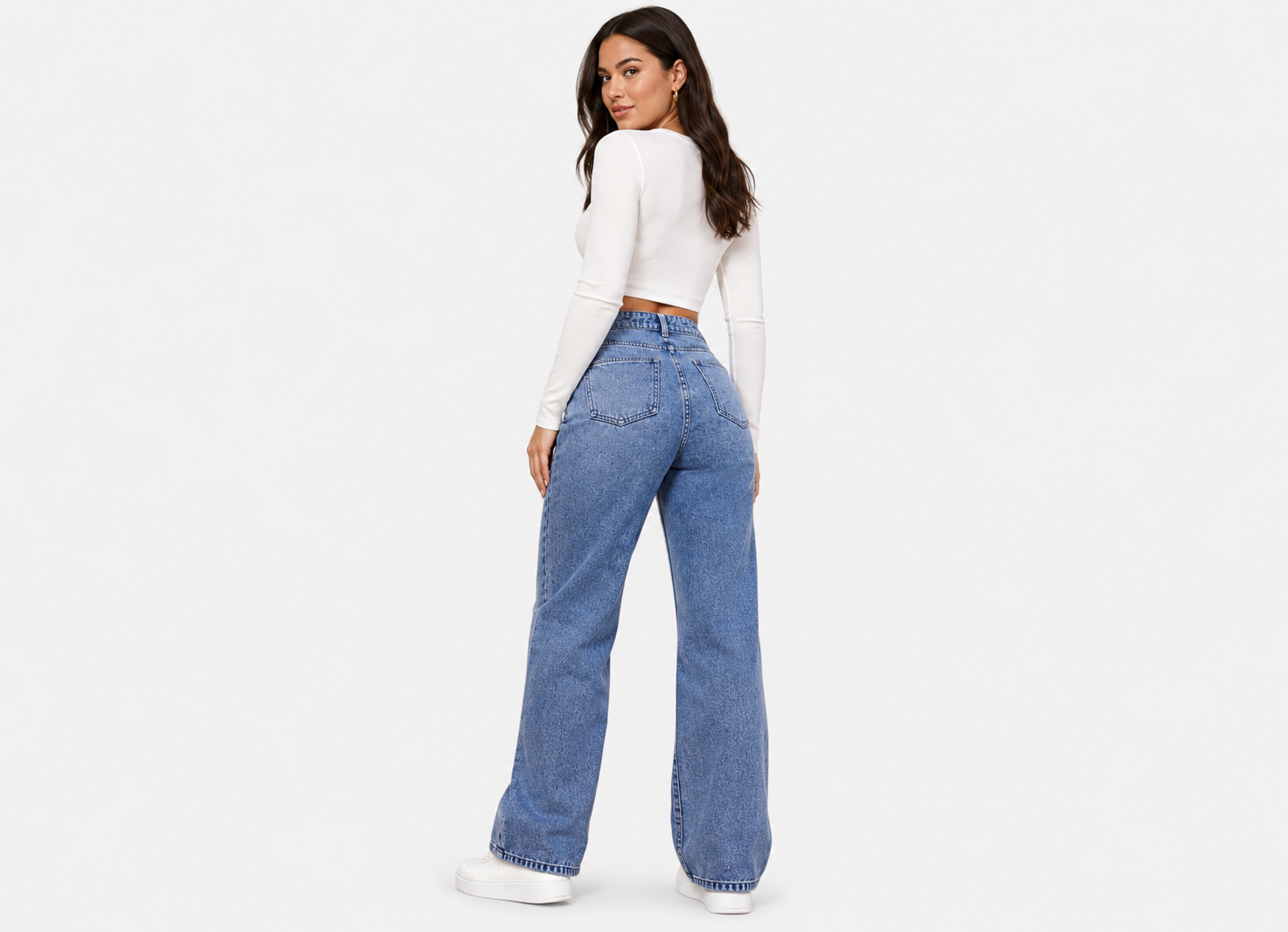 Stylish High-Waisted Baggy Jeans for Women with Stretch Denim | Perfect Fit for All Occasions