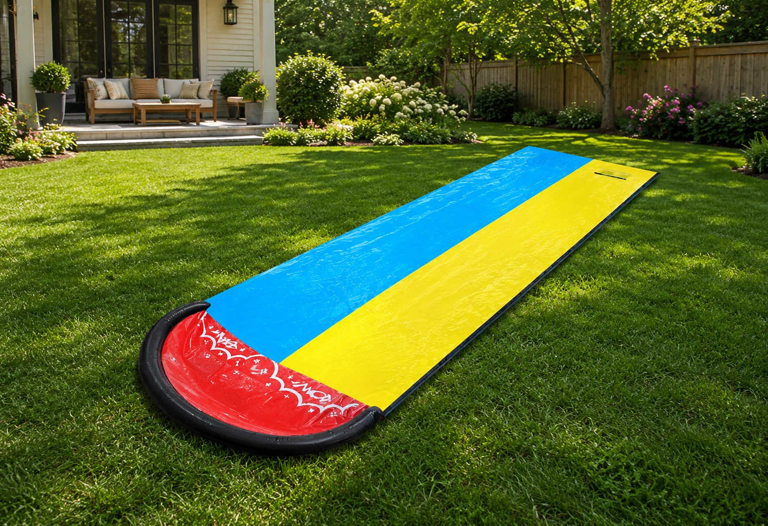 Summer Fun | Inflatable Backyard Slip and Slide with Soft Landing Pad | Durable Water Slide for Kids