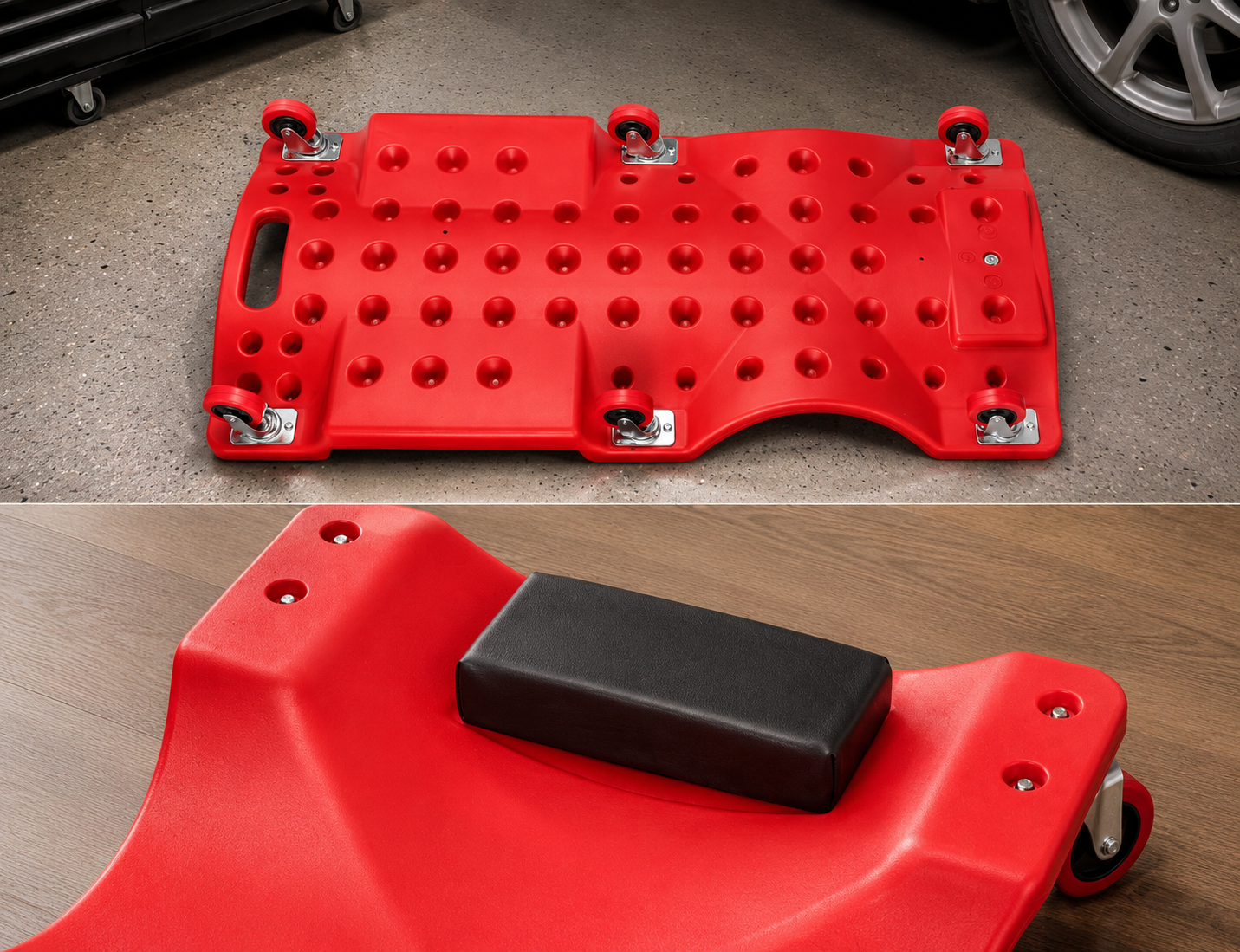 Versatile Automotive Creeper | 36 Low Profile Mechanic Board with Padded Headrest | Smooth Rolling for Comfortable Repairs