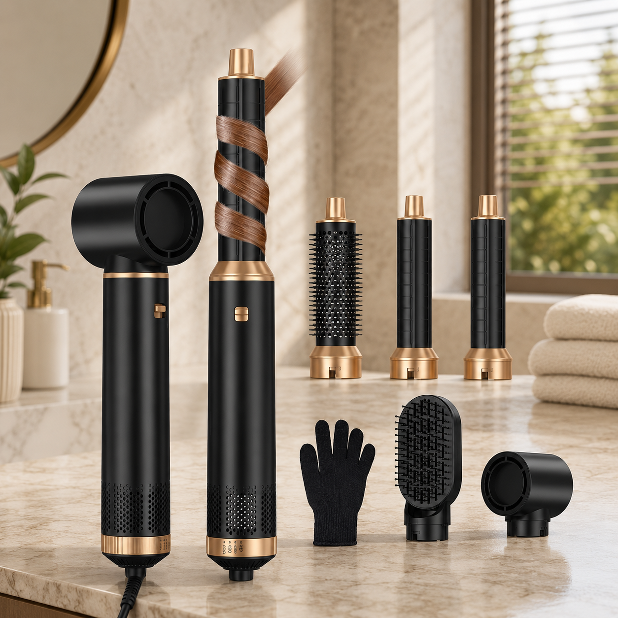 5-in-1 Blow Dryer Brush with Negative Ion Technology | Versatile Styling Tool for Frizz-Free Hair