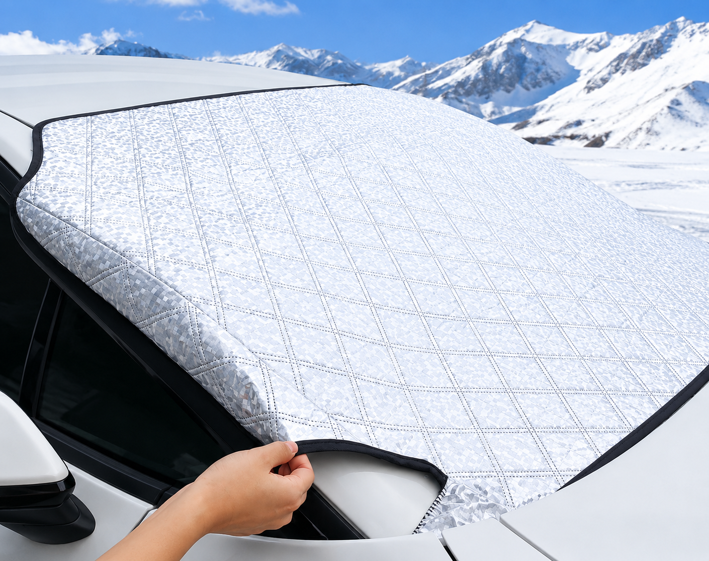 All-Season Magnetic Windshield Cover with Strong Attachment for Ice and Heat Protection