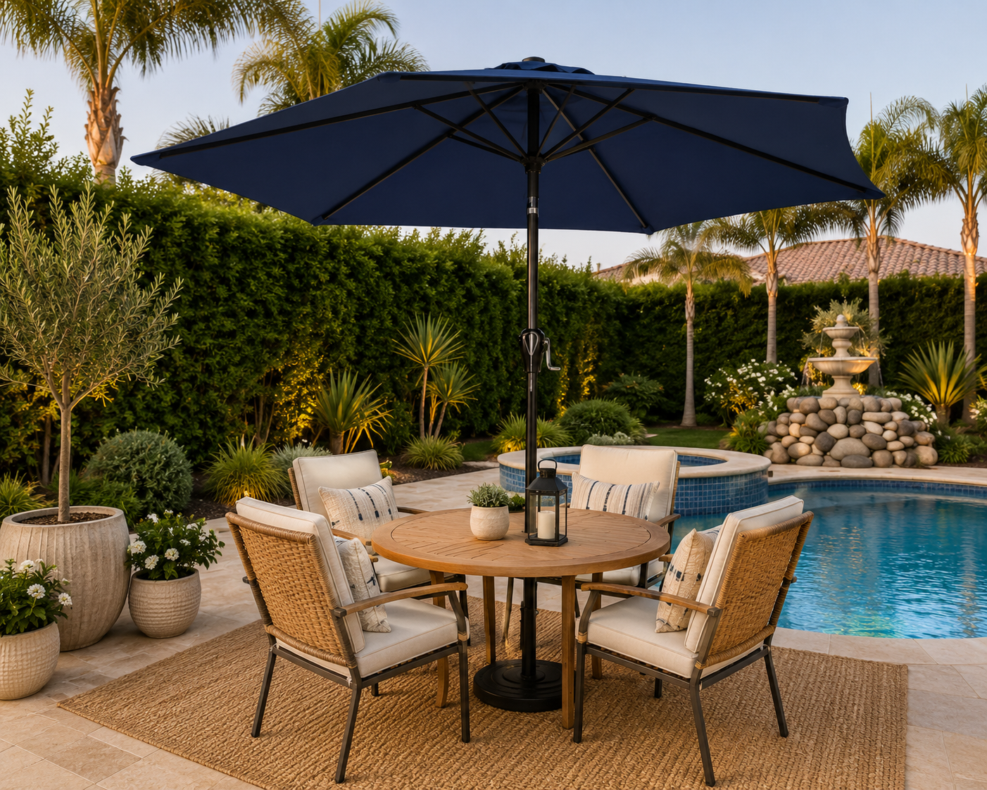 Elegant Outdoor Patio Umbrella with UV Protection & Adjustable Tilt | Perfect for Gardens and Patios