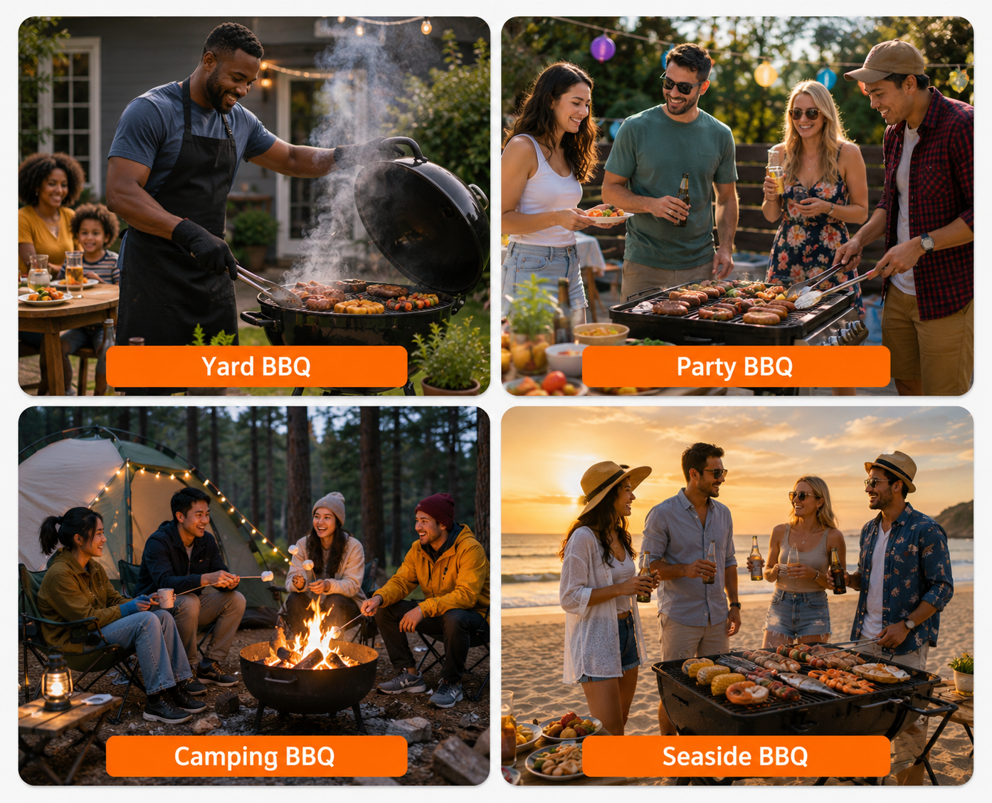 Outdoor Charcoal BBQ Grill | 43 Meat Cooker with Double Grilling Nets | Versatile Cooking for Backyard Gatherings