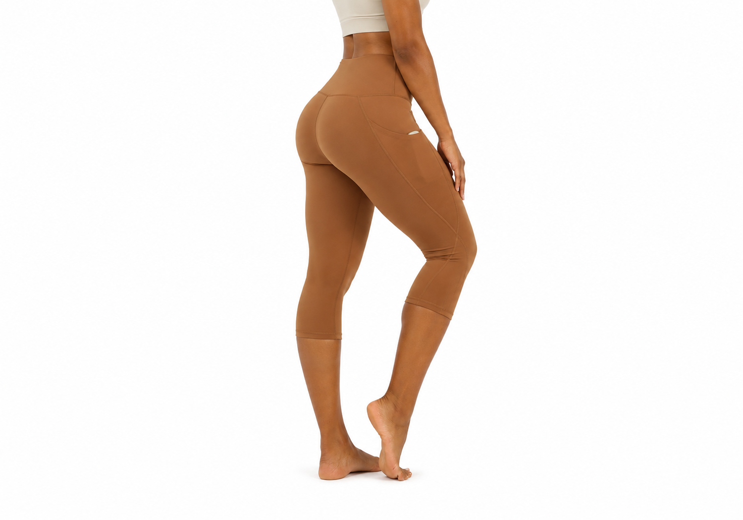 Active Essentials | Women's Capri Leggings with Pockets & Tummy Control | Comfortable Stretch Fabric for All-Day Wear
