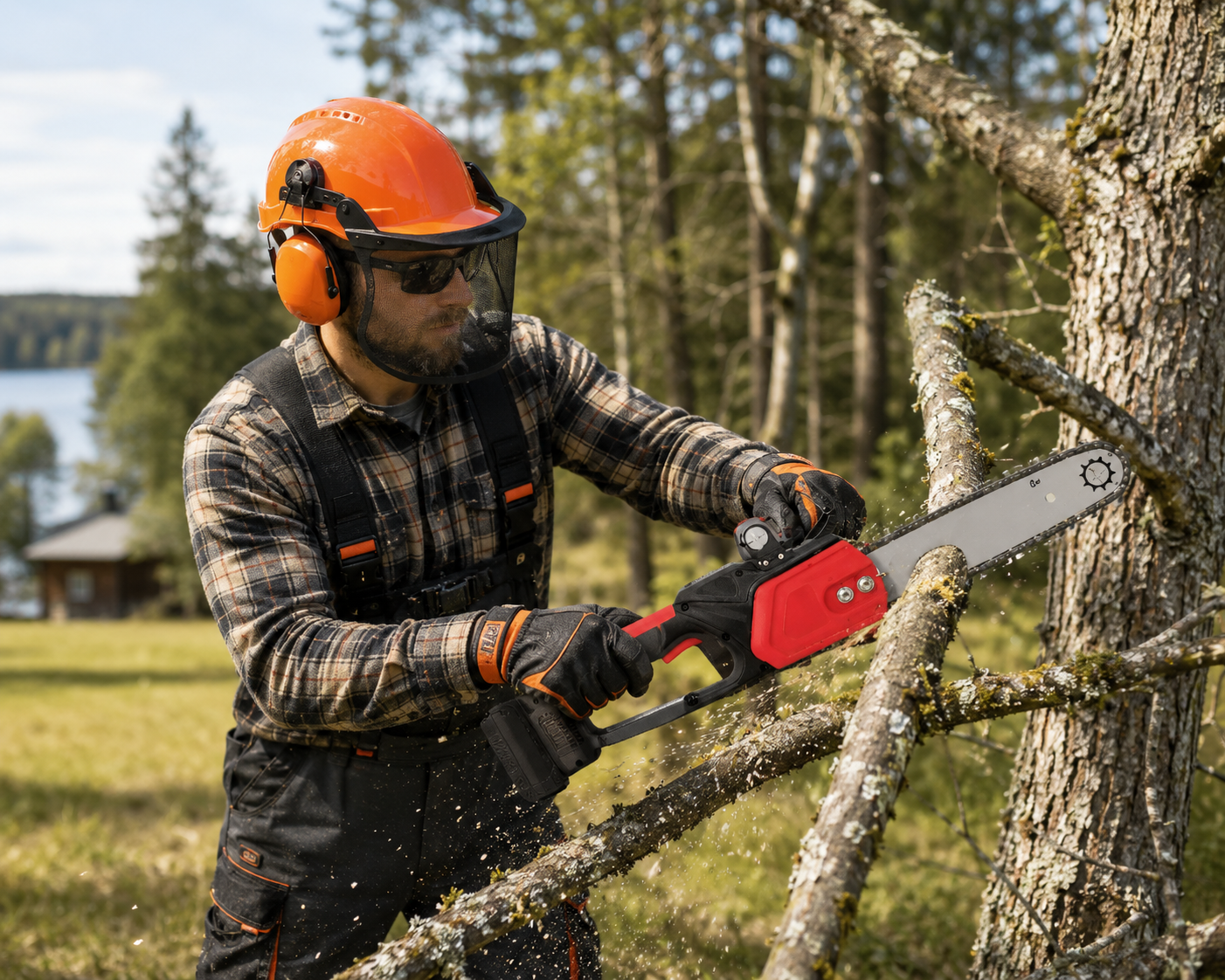 Cordless Chainsaw | 12 Inch Brushless Electric Saw with 21V Battery | Lightweight Design for Easy Handling