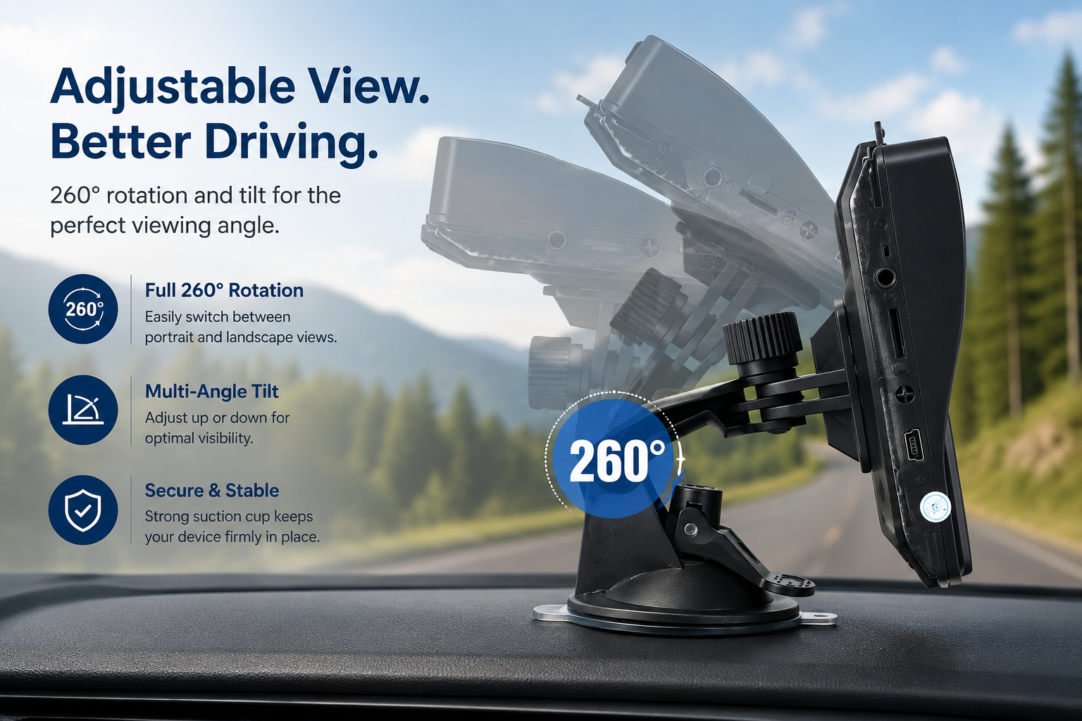 GPS Navigator | 7-Inch Car GPS Navigation System with Real-Time Traffic Updates | Multi-Language Voice Guidance for Efficient Travel