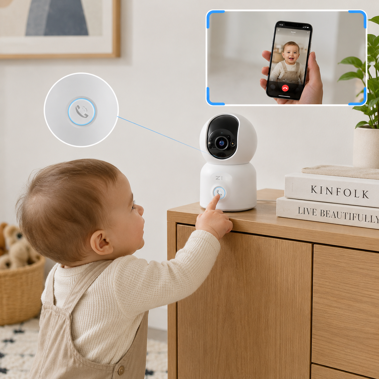 Home Security Camera | 360° Indoor PTZ Camera with AI Auto Tracking | Reliable Monitoring for Your Baby