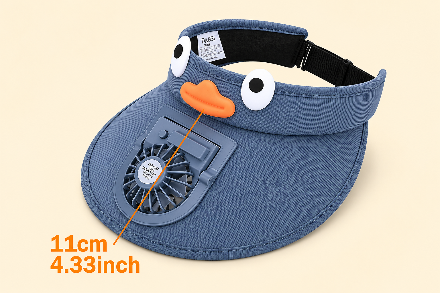 Cool Kids | Sun Visor Hat with Built-In Fan & Adjustable Fit | UV Protection for Outdoor Fun