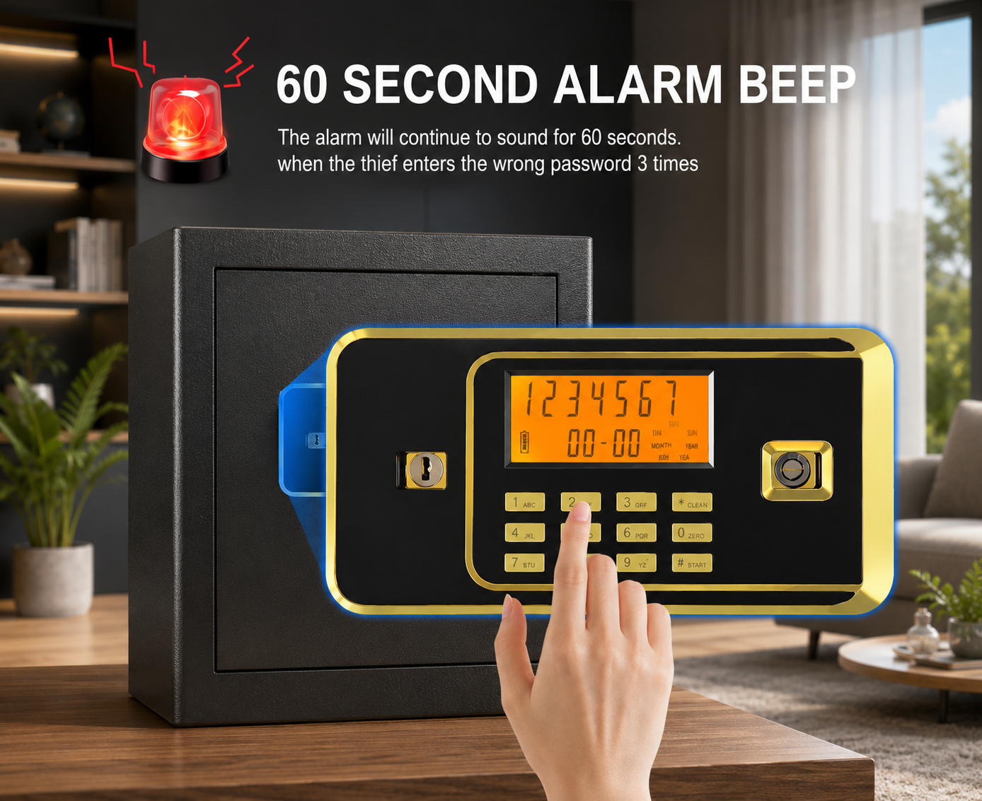 Secure Vault | Fireproof Safe Box with LED Light & Anti-Theft Alarm | Ultimate Protection for Valuables