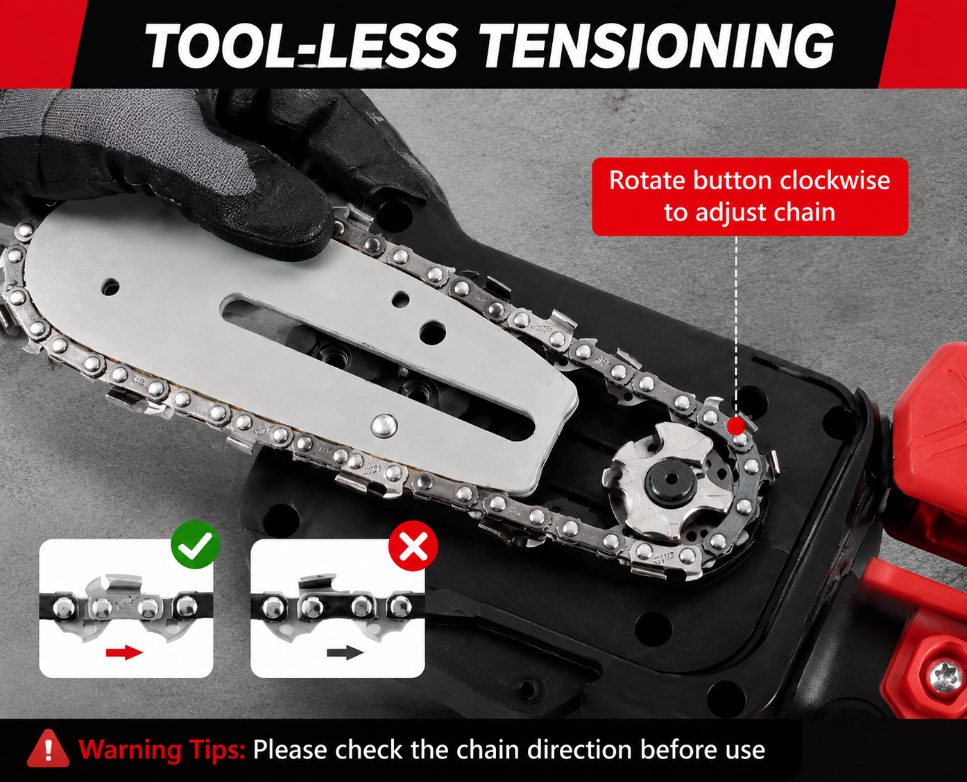 Cordless Chainsaw | 12 Inch Brushless Electric Saw with 21V Battery | Lightweight Design for Easy Handling