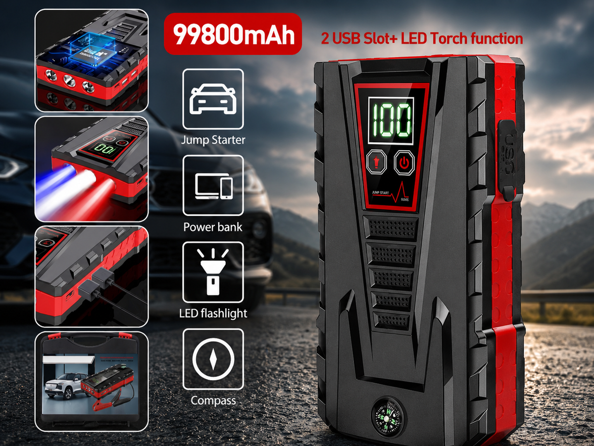 PowerMax | Portable Car Jump Starter with Extreme Temperature Performance | Multi-Device Charger for Roadside Safety