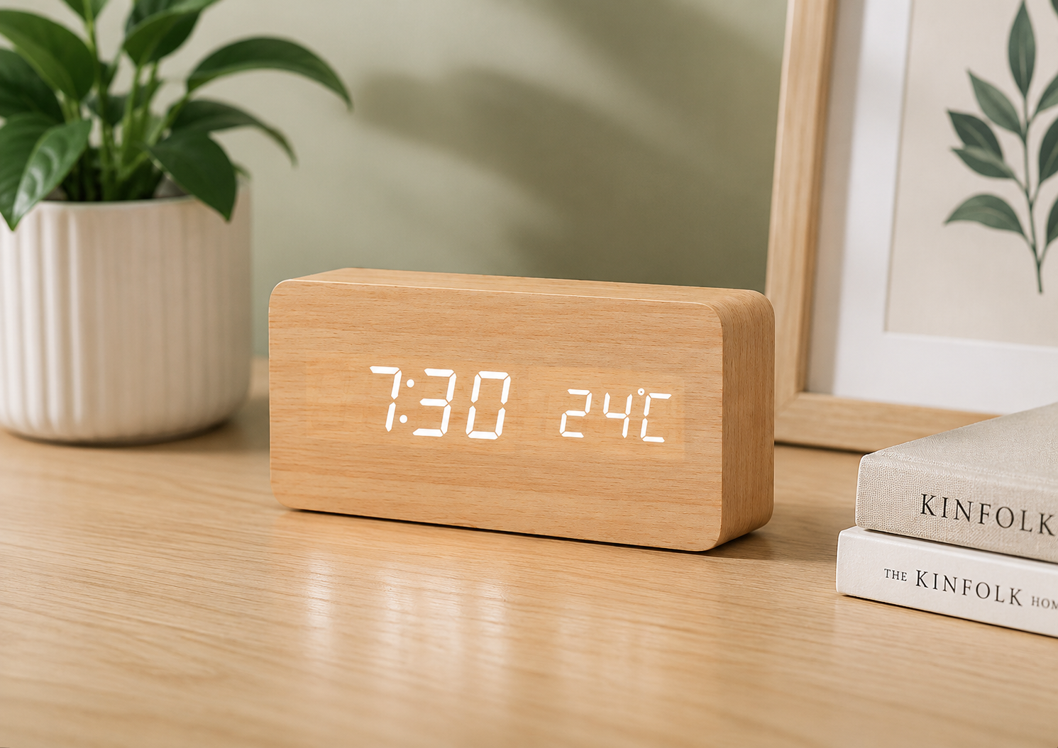 LED Digital Alarm Clock with Voice Control & Temperature Display | Modern Design for Stylish Wake-Ups