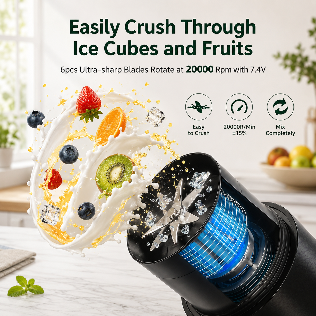 Portable Blender | Smoothie Maker with Self-Cleaning Function | Lightweight Design for On-the-Go Nutrition