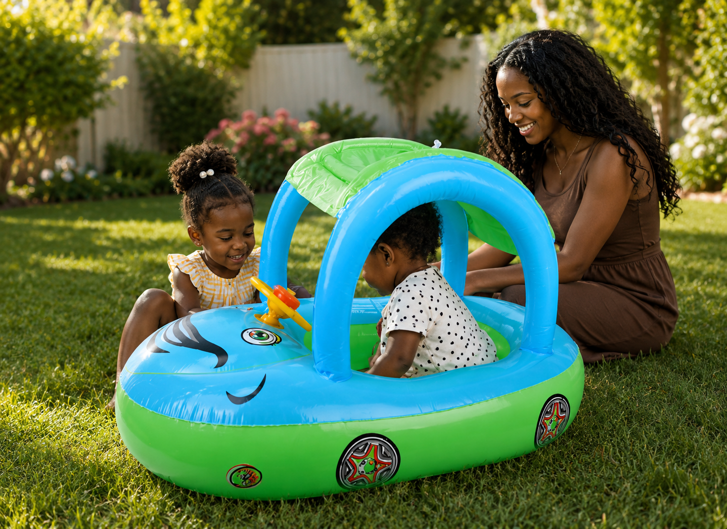 Summer Splash | Inflatable Baby Pool Float with Sun Canopy | Safe & Comfortable for Toddlers