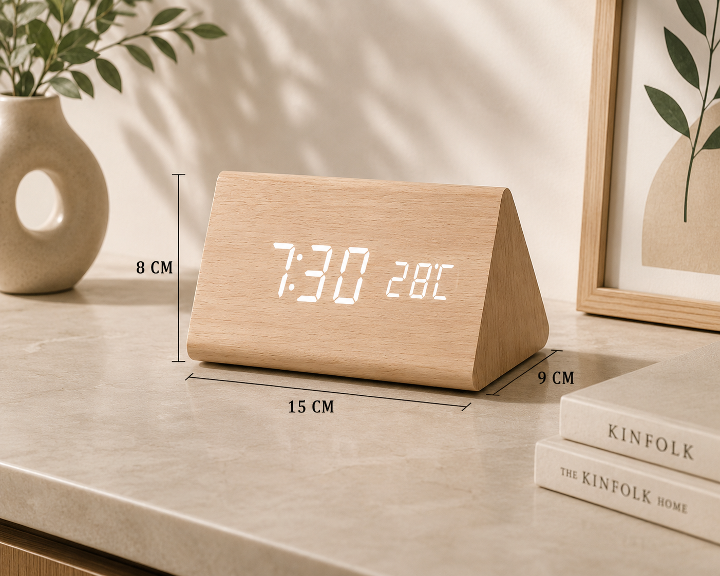 LED Digital Alarm Clock with Voice Control & Temperature Display | Modern Design for Stylish Wake-Ups