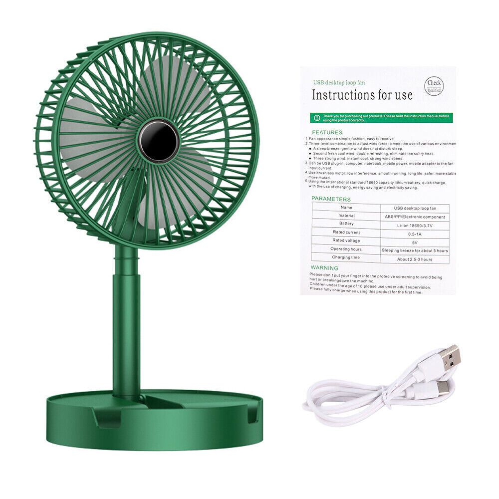 Compact USB Powered Mini Floor Desk Fan with Collapsible Design for Indoor and Outdoor Use 5