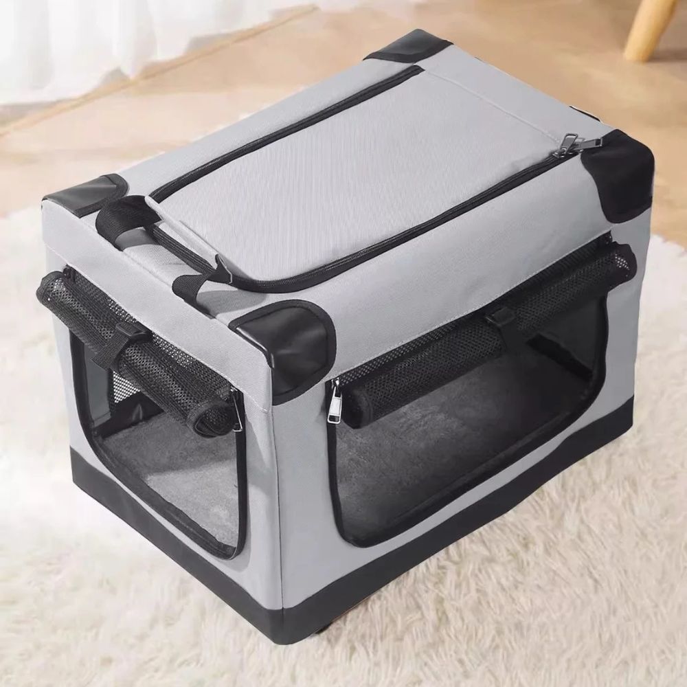 Cozy Retreat | Portable Folding Dog Crate with Breathable Mesh | Lightweight Design for Travel and Comfort