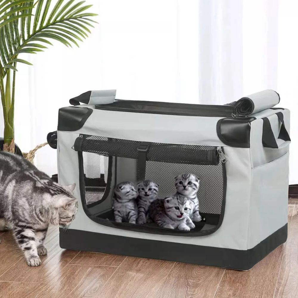 Cozy Retreat | Portable Folding Dog Crate with Breathable Mesh | Lightweight Design for Travel and Comfort