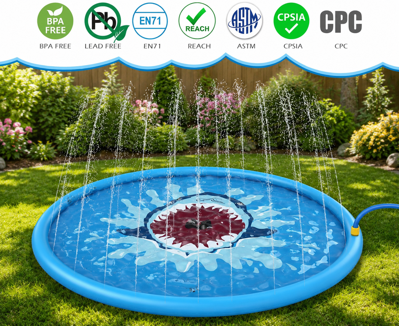 Vibrant Rainbow Sprinkler Pool for Kids | Durable PVC Design for Summer Fun