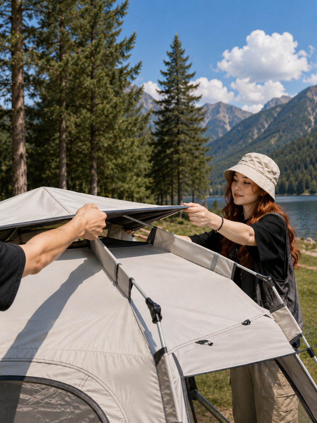 Family Camping Tent | Waterproof Pop Up Tent with Skylight | Spacious Shelter for Outdoor Adventures